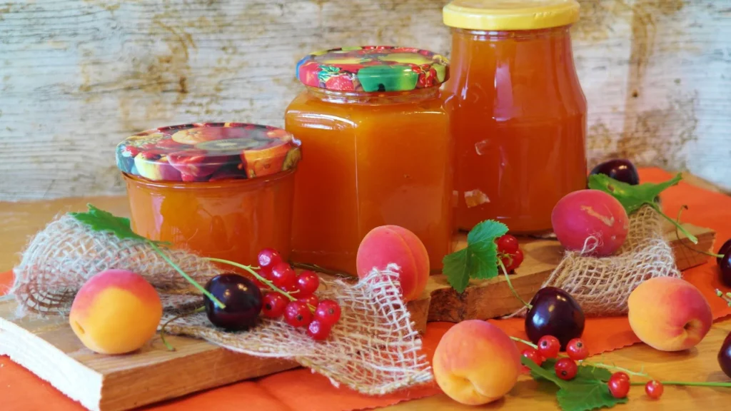 Apricots in jars